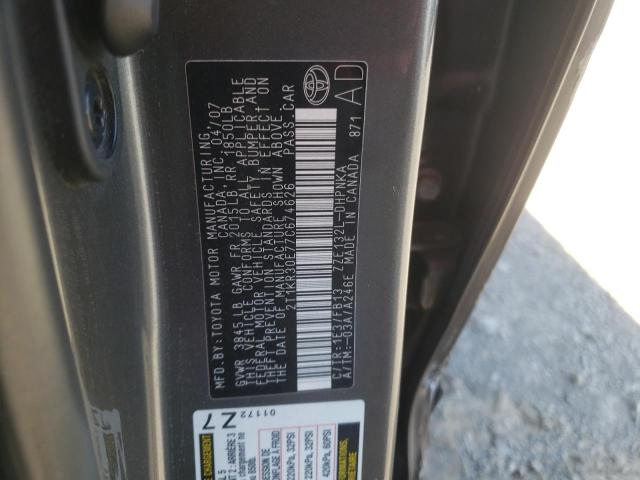 2T1KR30E77C674626 - 2007 TOYOTA COROLLA MA XR CHARCOAL photo 13