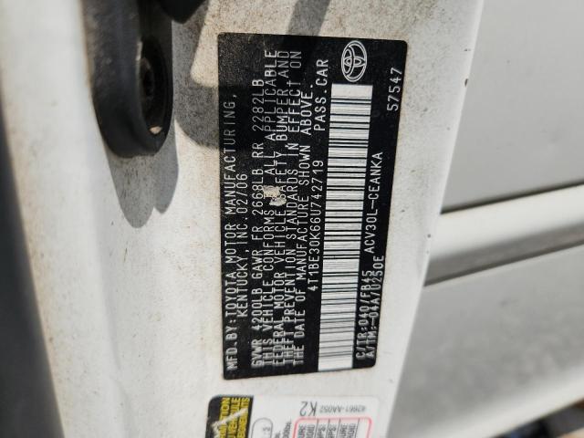 4T1BE30K66U742719 - 2006 TOYOTA CAMRY LE WHITE photo 13