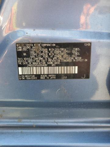 JTMZD33V565004089 - 2006 TOYOTA RAV4 BLUE photo 13