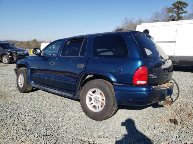 1B4HR28N01F561721 - 2001 DODGE DURANGO BLUE photo 2