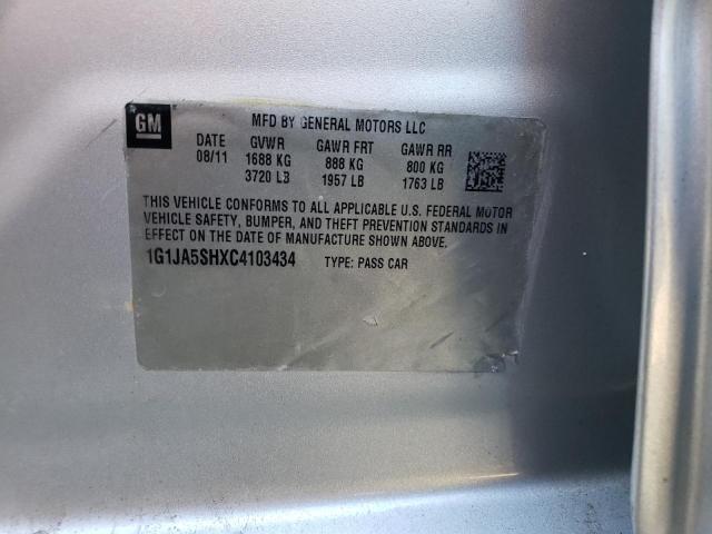 1G1JA5SHXC4103434 - 2012 CHEVROLET SONIC LS Gümüş foto 13