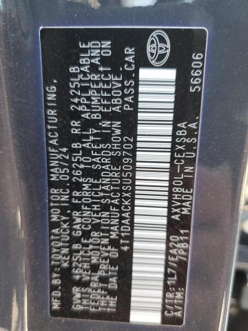 4T1DAACKXSU509702 - 2025 TOYOTA CAMRY XSE GRAY photo 12