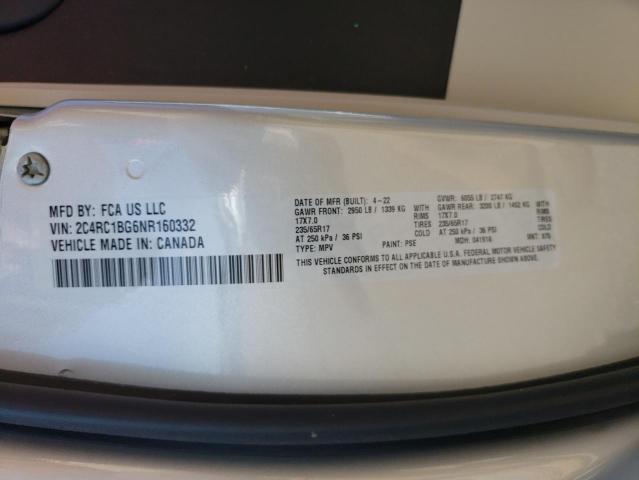 2C4RC1BG6NR160332 - 2022 CHRYSLER PACIFICA TOURING L ვერცხლისფერი ფოტო 14