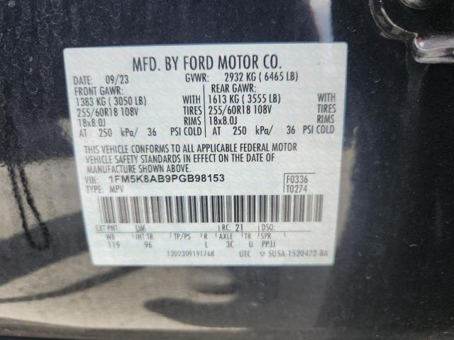 1FM5K8AB9PGB98153 - 2023 FORD EXPLORER POLICE INTERCEPTOR Қара фото 13