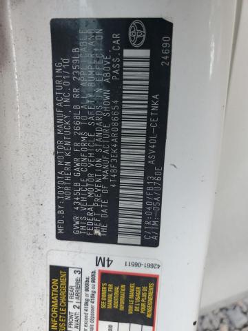 4T4BF3EK4AR086654 - 2010 TOYOTA CAMRY BASE თეთრი ფოტო 12