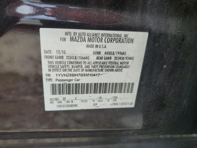 1YVHZ8BH7B5M10417 - 2011 MAZDA 6 I Սև լուսանկար 13