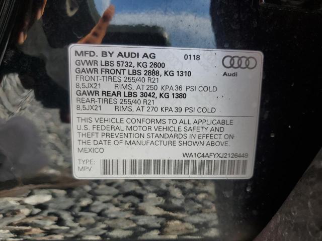 WA1C4AFYXJ2126449 - 2018 AUDI SQ5 PRESTIGE BLACK photo 13