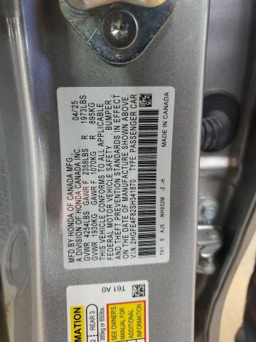 2HGFE4F82SH341870 - 2025 HONDA CIVIC SPORT Күміс фото 12