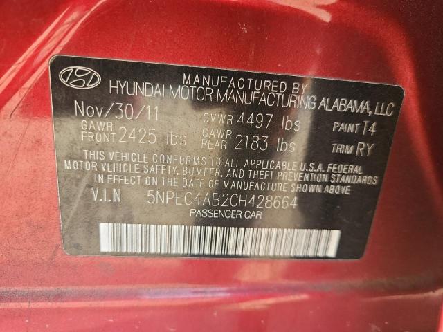 5NPEC4AB2CH428664 - 2012 HYUNDAI SONATA SE RED photo 13