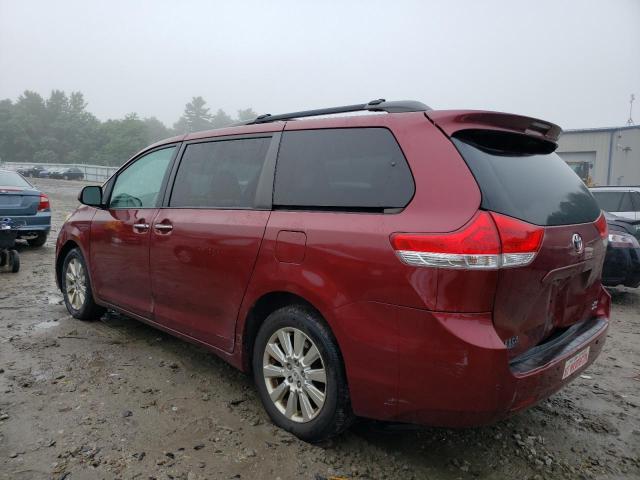 5TDDK3DC3BS001208 - 2011 TOYOTA SIENNA XLE BURGUNDY photo 2