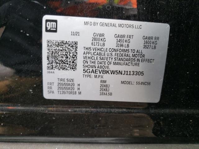 5GAEVBKW5NJ113305 - 2022 BUICK ENCLAVE PREMIUM BLACK photo 14