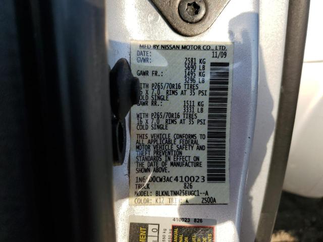 1N6AD0CW3AC410023 - 2010 NISSAN FRONTIER KING CAB SE SILVER photo 13