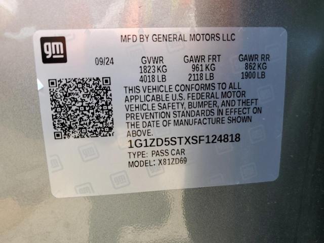 1G1ZD5STXSF124818 - 2025 CHEVROLET MALIBU LT GRAY photo 12