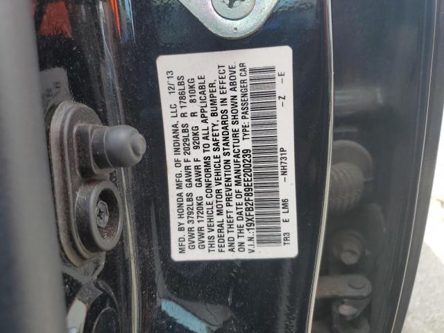 19XFB2F89EE200239 - 2014 HONDA CIVIC EX BLACK photo 12