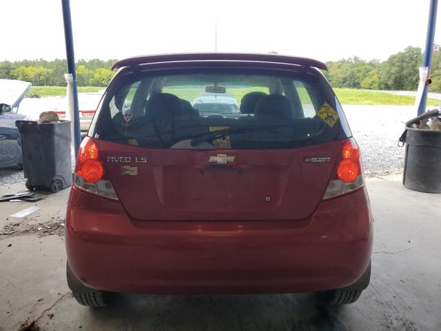 KL1TD666X6B566378 - 2006 CHEVROLET AVEO BASE RED photo 6