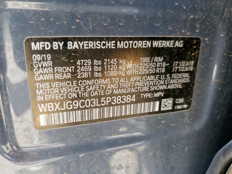 WBXJG9C03L5P38384 - 2020 BMW X1 XDRIVE28I GRAY photo 13
