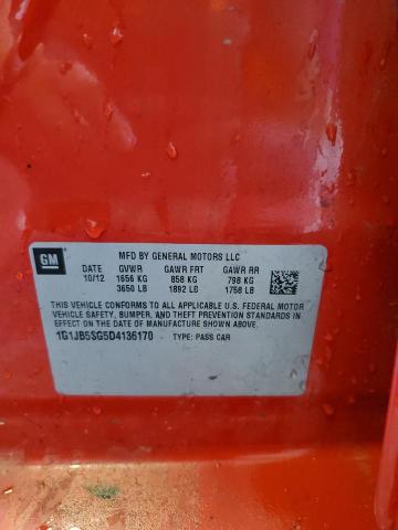 1G1JB5SG5D4136170 - 2013 CHEVROLET SONIC LS 红色 照片 13