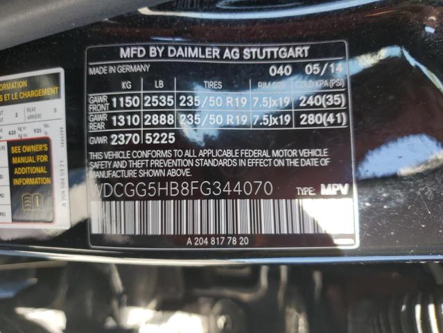 WDCGG5HB8FG344070 - 2015 MERCEDES-BENZ GLK 350 BLACK photo 13