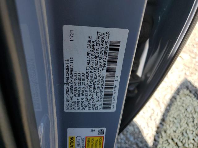 1HGCV1F34NA005971 - 2022 HONDA ACCORD SPORT BLUE photo 12