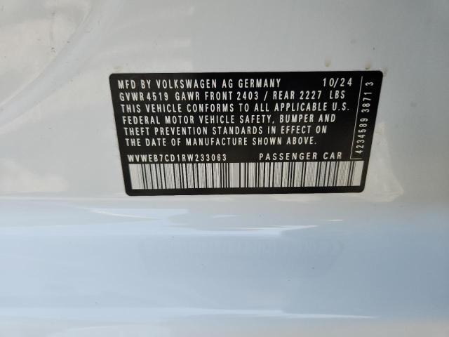 WVWEB7CD1RW233063 - 2024 VOLKSWAGEN GOLF R Белый фото 13