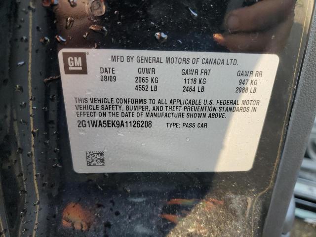 2G1WA5EK9A1126208 - 2010 CHEVROLET IMPALA LS BLACK photo 12