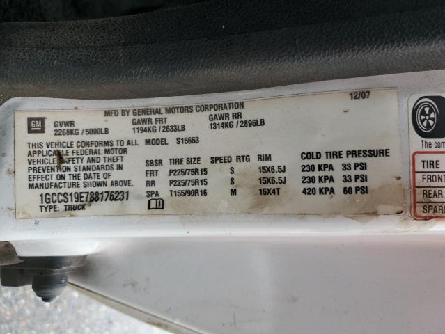 1GCCS19E788176231 - 2008 CHEVROLET COLORADO WHITE photo 13