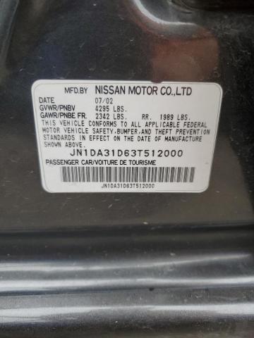 JN1DA31D63T512000 - 2003 NISSAN MAXIMA GLE GRAY photo 12