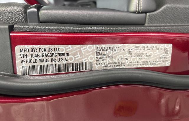 1C4RJGAG3RC708070 - 2024 JEEP GRAND CHER LAREDO 红色 照片 10