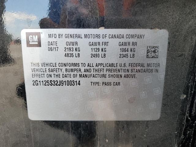 2G1125S32J9100314 - 2018 CHEVROLET IMPALA PREMIER BLACK photo 12