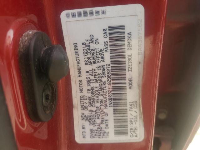 1NXBR32E18Z985272 - 2008 TOYOTA COROLLA CE أحمر صورة 13