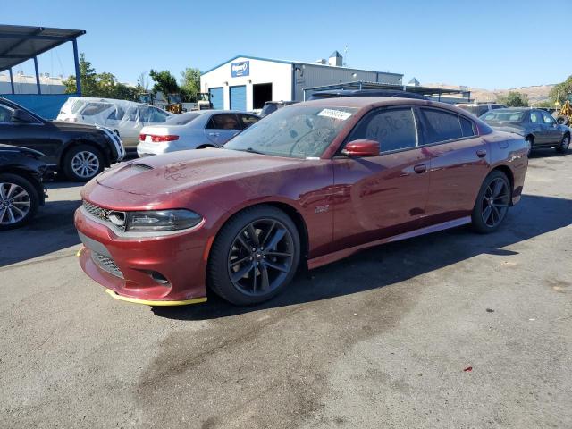 2C3CDXGJ6KH599854 - 2019 DODGE CHARGER SCAT PACK BURGUNDY photo 1