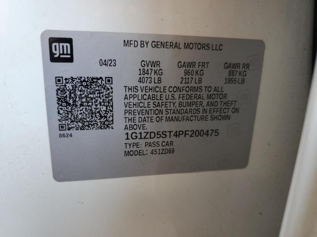 1G1ZD5ST4PF200475 - 2023 CHEVROLET MALIBU LT Ақ фото 13