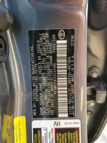 4T1BK1EB7FU144368 - 2015 TOYOTA AVALON XLE GRAY photo 12