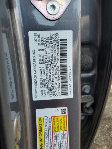 1HGCV1F55KA145198 - 2019 HONDA ACCORD EXL Szary zdjęcie 13