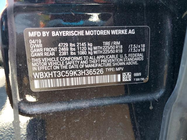 WBXHT3C59K3H36526 - 2019 BMW X1 XDRIVE28I Қара фото 13