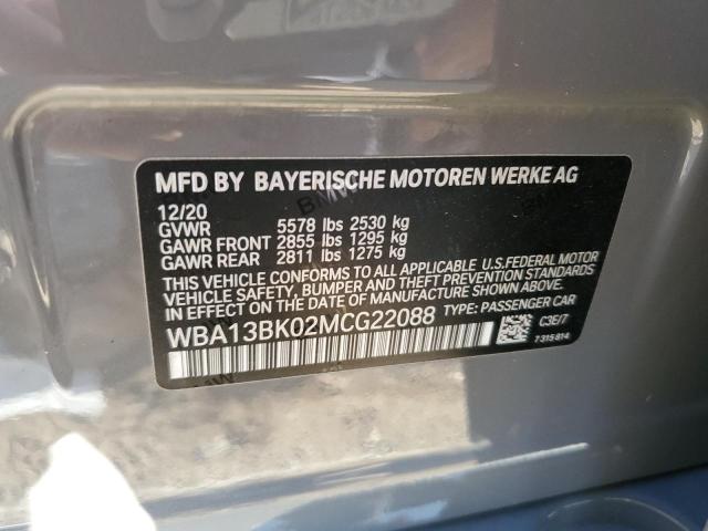 WBA13BK02MCG22088 - 2021 BMW M550XI GRAY photo 12