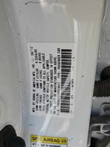 1HGCR2F86DA018872 - 2013 HONDA ACCORD EXL WHITE photo 12