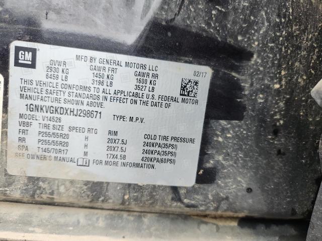 1GNKVGKDXHJ298671 - 2017 CHEVROLET TRAVERSE LT Czarny zdjęcie 12