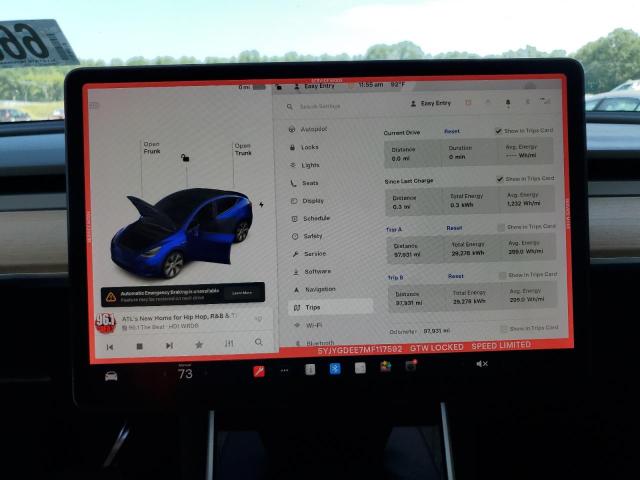 5YJYGDEE7MF117592 - 2021 TESLA MODEL Y Կապույտ լուսանկար 9