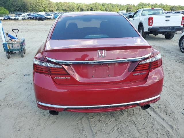 1HGCR2F54GA168991 - 2016 HONDA ACCORD SPORT RED photo 6