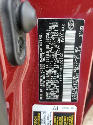 4T1BF1FK7GU536433 - 2016 TOYOTA CAMRY LE RED photo 12