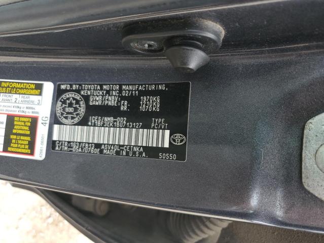 4T1BF3EK1BU713127 - 2011 TOYOTA CAMRY BASE GRAY photo 12