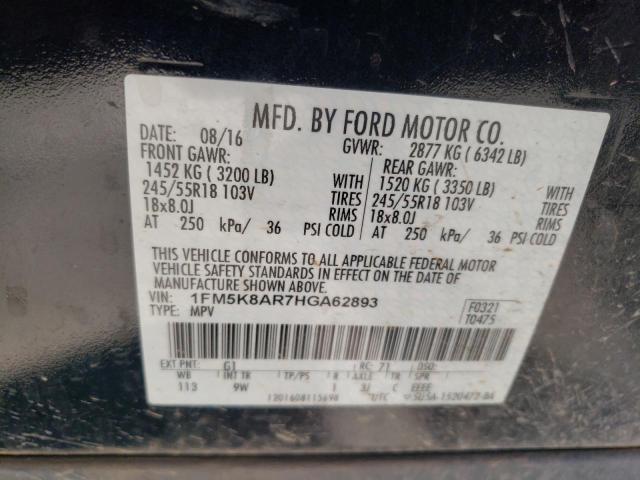 1FM5K8AR7HGA62893 - 2017 FORD EXPLORER POLICE INTERCEPTOR BLACK photo 13