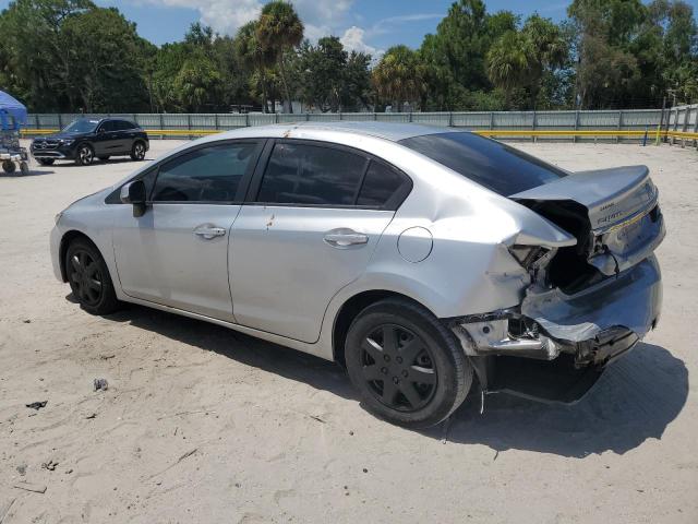 2HGFB2F52DH528709 - 2013 HONDA CIVIC LX ვერცხლისფერი ფოტო 2