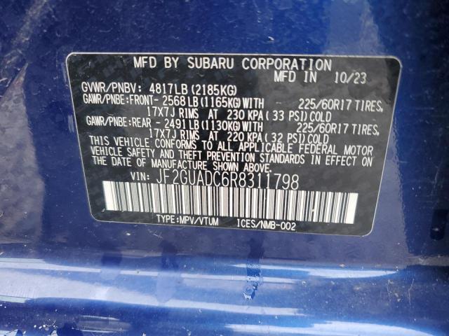 JF2GUADC6R8311798 - 2024 SUBARU CROSSTREK PREMIUM BLUE photo 13