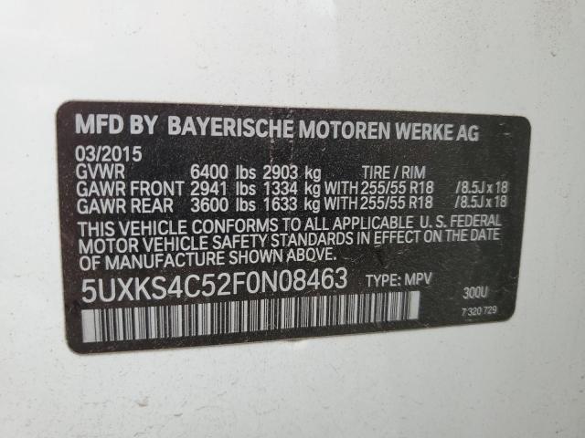5UXKS4C52F0N08463 - 2015 BMW X5 XDRIVE35D WHITE photo 13