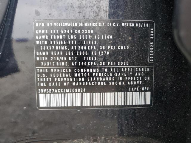 3VV3B7AXXJM209824 - 2018 VOLKSWAGEN TIGUAN SE Qara foto 14