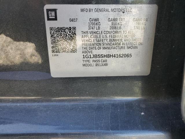 1G1JB5SH8H4162065 - 2017 CHEVROLET SONIC LS Grafit foto 13