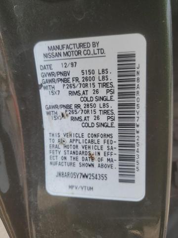 JN8AR05Y7WW254355 - 1998 NISSAN PATHFINDER LE 白色 照片 13