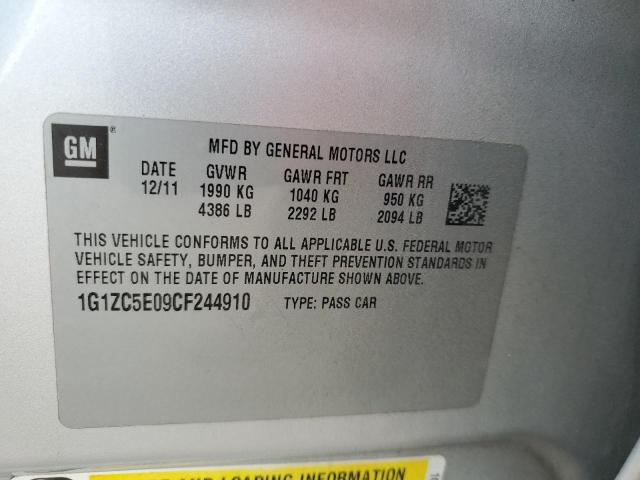 1G1ZC5E09CF244910 - 2012 CHEVROLET MALIBU 1LT 灰色 照片 12